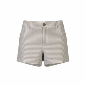 Cynthia Rowley Linen Striped Chino Trouser Shorts Tan White Pockets Size‎ 8